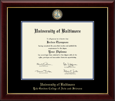University of Baltimore diploma frame - Masterpiece Medallion Diploma Frame in Gallery
