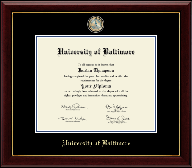 University of Baltimore diploma frame - Masterpiece Medallion Diploma Frame in Gallery