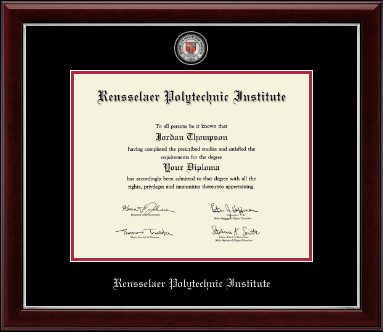 Rensselaer Polytechnic Institute diploma frame - Masterpiece Medallion Diploma Frame in Gallery Silver