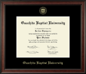 Ouachita Baptist University Gold Embossed Diploma Frame in Studio