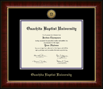 Ouachita Baptist University diploma frame - Gold Engraved Medallion Diploma Frame in Murano