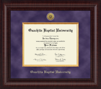 Ouachita Baptist University Presidential Gold Engraved Diploma Frame in Premier