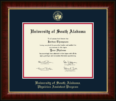 University of South Alabama diploma frame - Gold Embossed Diploma Frame in Murano