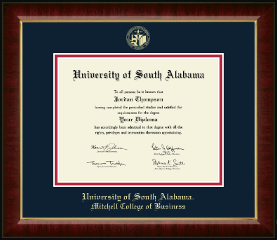 University of South Alabama diploma frame - Gold Embossed Diploma Frame in Murano