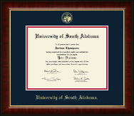 University of South Alabama Gold Embossed Diploma Frame in Murano