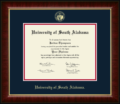University of South Alabama diploma frame - Gold Embossed Diploma Frame in Murano