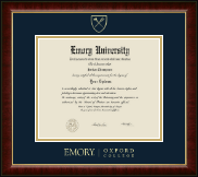 Emory Oxford College Gold Embossed Diploma Frame in Murano