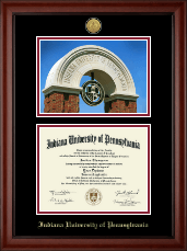 Indiana University of Pennsylvania diploma frame - Gold Engraved Campus Scene Diploma Frame in Cambridge