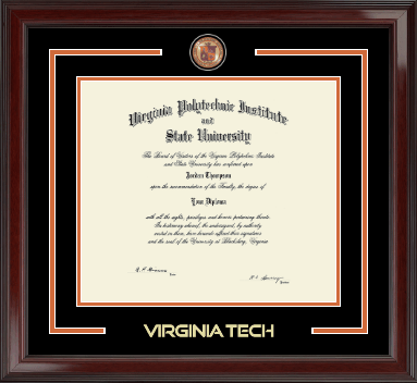 Virginia Tech diploma frame - Showcase Edition Diploma Frame in Encore