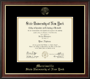 SUNY Morrisville diploma frame - Gold Embossed Diploma Frame in Studio Gold