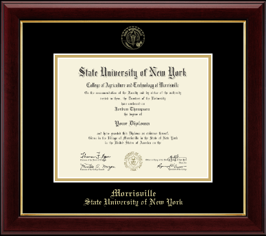SUNY Morrisville diploma frame - Gold Embossed Diploma Frame in Gallery