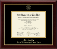 SUNY Morrisville Gold Embossed Diploma Frame in Gallery