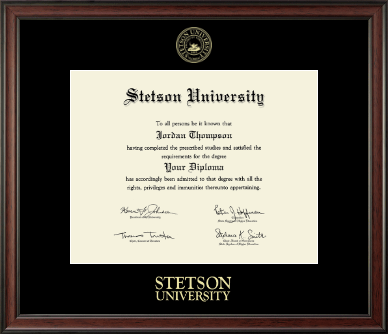 Stetson University diploma frame - Gold Embossed Diploma Frame in Studio