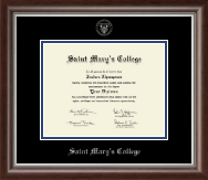 Saint Mary's College diploma frame - Silver Embossed Diploma Frame in Devonshire