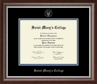 Saint Mary's College diploma frame - Silver Embossed Diploma Frame in Devonshire