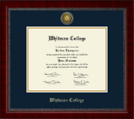 Whitman College Gold Engraved Medallion Diploma Frame in Sutton