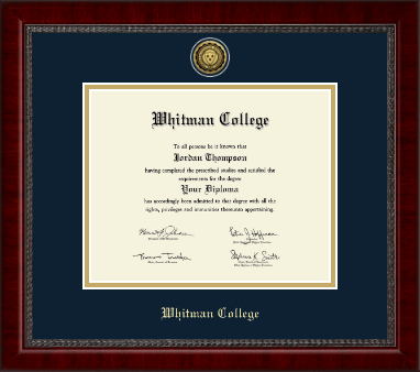 Whitman College diploma frame - Gold Engraved Medallion Diploma Frame in Sutton