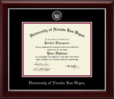 University of Nevada Las Vegas diploma frame - Silver Embossed Diploma Frame in Gallery Silver