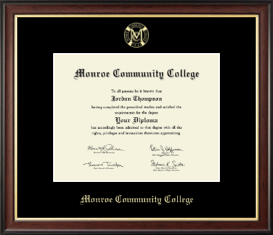 Monroe Community College diploma frame - Gold Embossed Diploma Frame in Studio Gold