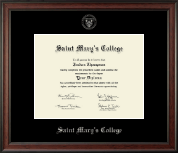 Saint Mary's College diploma frame - Silver Embossed Diploma Frame in Studio