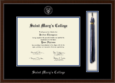 Saint Mary's College diploma frame - Tassel & Cord Diploma Frame in Delta