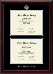 Saint Mary's College diploma frame - Masterpiece Medallion Double Diploma Frame in Gallery Silver