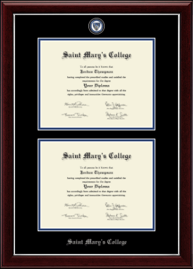 Saint Mary's College diploma frame - Masterpiece Medallion Double Diploma Frame in Gallery Silver
