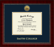 Smith College Gold Engraved Medallion Diploma Frame in Sutton