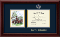 Smith College diploma frame - Campus Scene Masterpiece Medallion Diploma Frame in Gallery