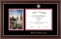 Seattle University diploma frame - Campus Scene Masterpiece Diploma Frame in Chateau