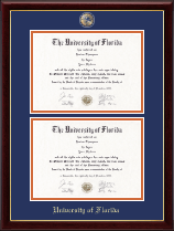 University of Florida Masterpiece Medallion Double Diploma Frame in Gallery