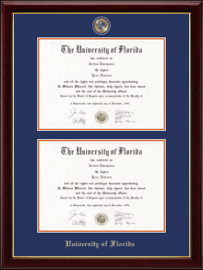 University of Florida diploma frame - Masterpiece Medallion Double Diploma Frame in Gallery