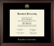 Brandeis University Gold Embossed Diploma Frame in Studio