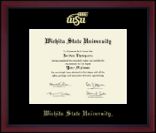 Wichita State University Gold Embossed Achievement Edition Diploma Frame in Academy