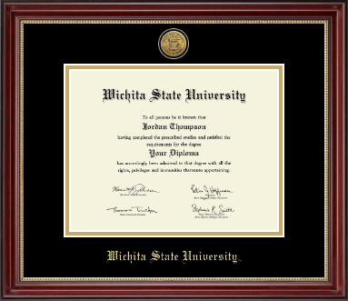 Wichita State University diploma frame - Gold Engraved Medallion Diploma Frame in Kensington Gold