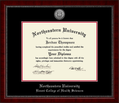 Northeastern University diploma frame - Silver Engraved Medallion Diploma Frame in Sutton