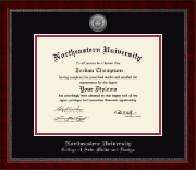 Northeastern University diploma frame - Silver Engraved Medallion Diploma Frame in Sutton