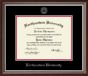 Northeastern University Silver Embossed Diploma Frame in Devonshire