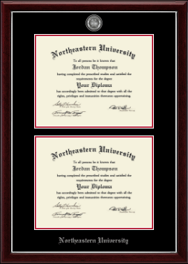 Northeastern University diploma frame - Masterpiece Medallion Double Diploma Frame in Gallery Silver