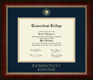 Connecticut College Gold Embossed Diploma Frame in Murano