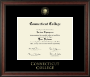 Connecticut College Gold Embossed Diploma Frame in Studio