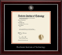 Rochester Institute of Technology Masterpiece Medallion Diploma Frame in Gallery Silver