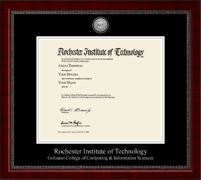 Rochester Institute of Technology diploma frame - Silver Engraved Medallion Diploma Frame in Sutton