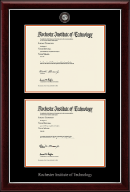 Rochester Institute of Technology diploma frame - Masterpiece Medallion Double Diploma Frame in Gallery Silver
