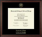 Savannah College of Art & Design Gold Embossed Diploma Frame in Studio