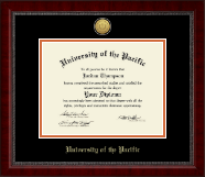 University of the Pacific Gold Engraved Medallion Diploma Frame in Sutton