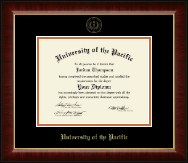 University of the Pacific Gold Embossed Diploma Frame in Murano
