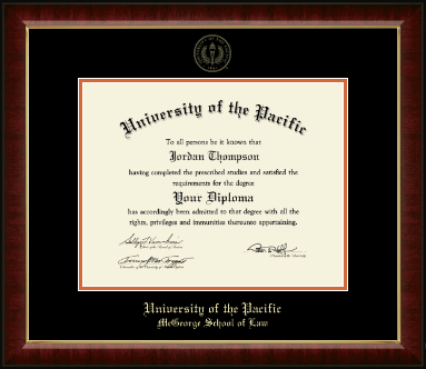 University of the Pacific diploma frame - Gold Embossed Diploma Frame in Murano