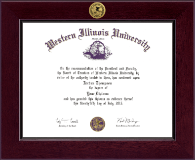 Western Illinois University diploma frame - Century Gold Engraved Diploma Frame in Cordova