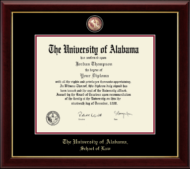The University of Alabama Tuscaloosa diploma frame - Masterpiece Medallion Diploma Frame in Gallery